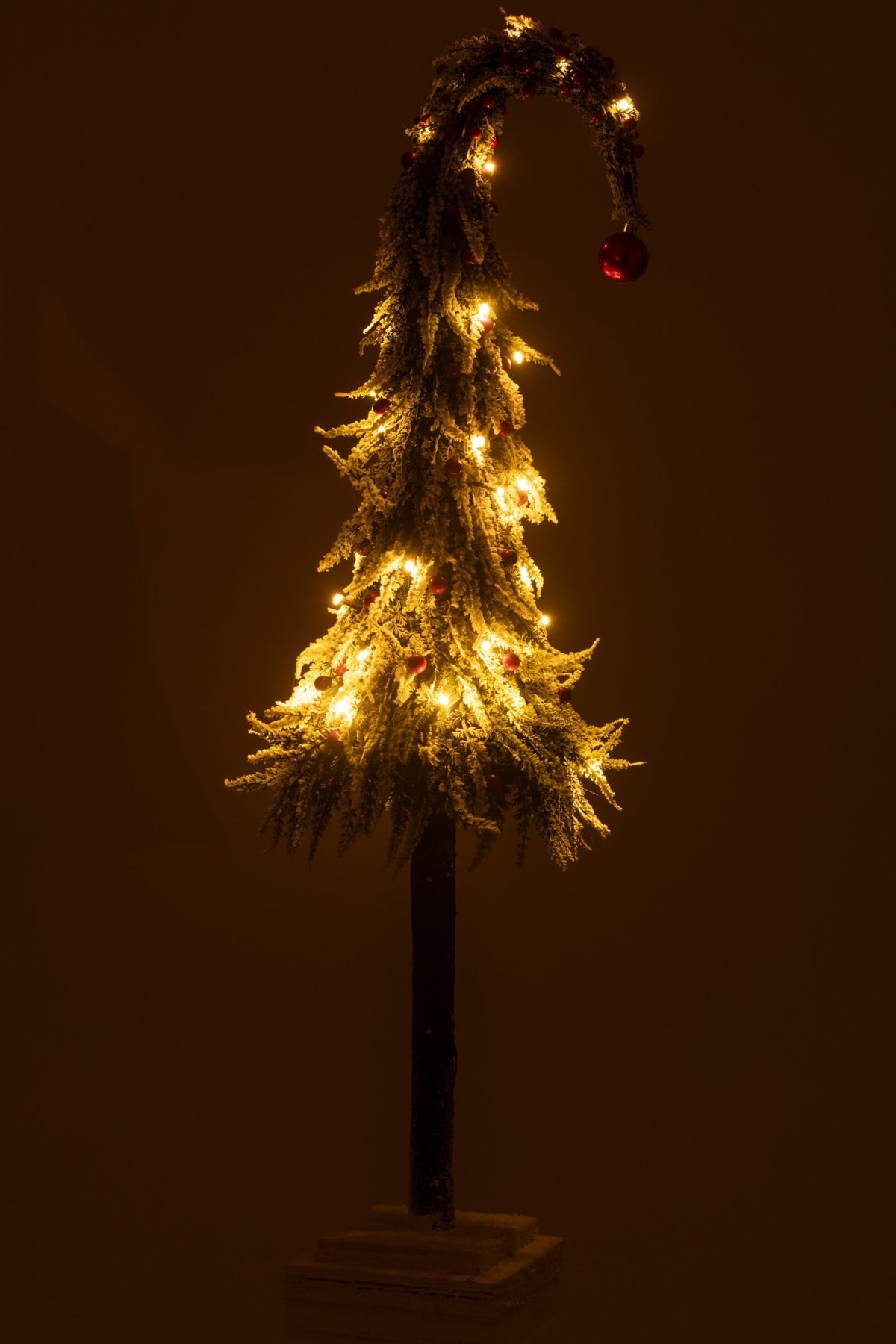 Xmas Tree Hat+Led Artificial Snow Green/Red Large