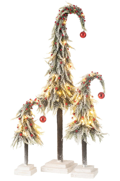 Xmas Tree Hat+Led Artificial Snow Green/Red Large