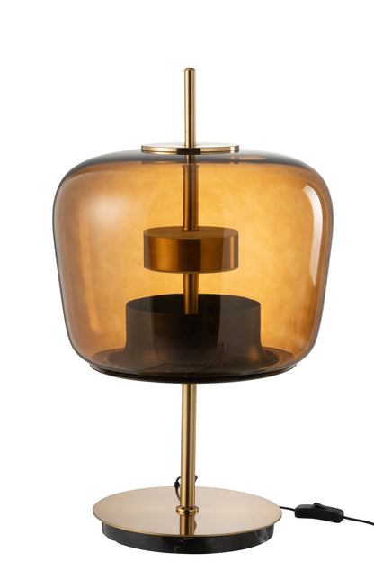Table lamp led glass brown
