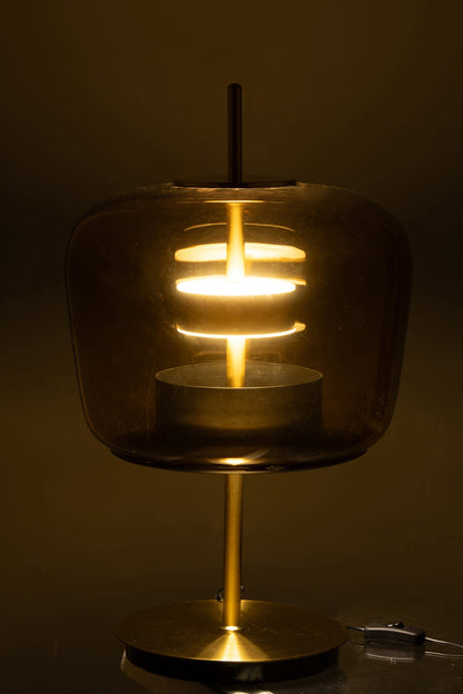 Table lamp led glass brown