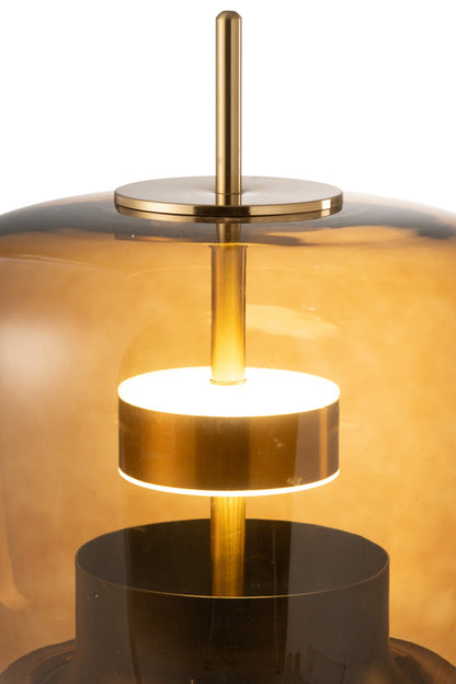 Table lamp led glass brown