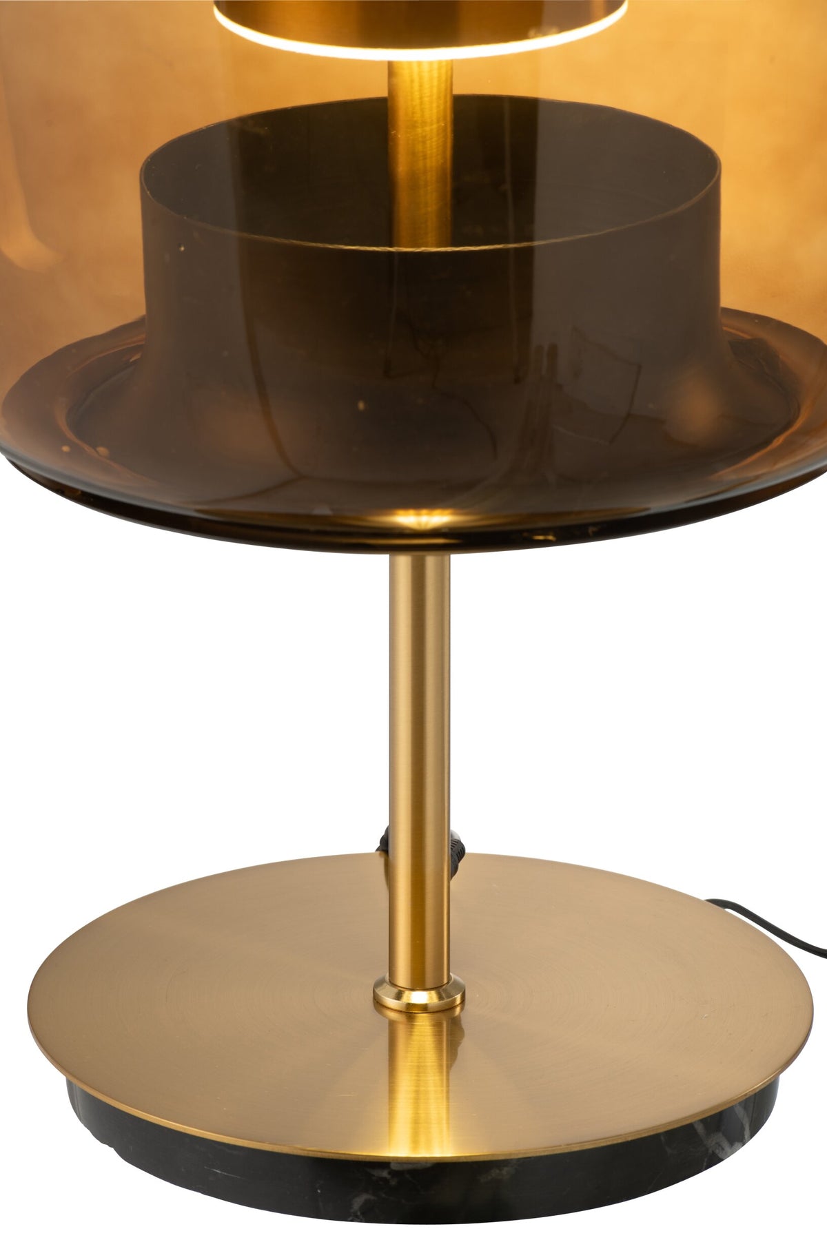 Table lamp led glass brown