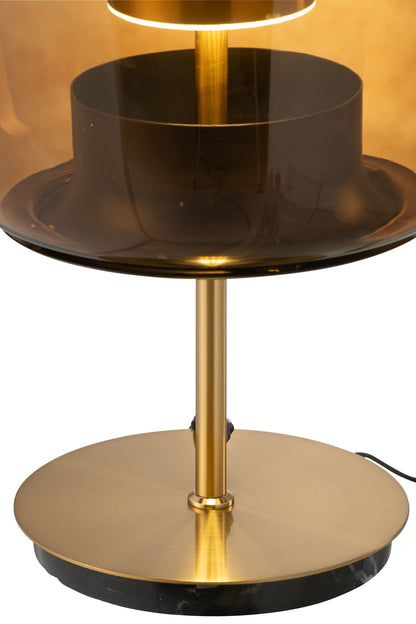 Table lamp led glass brown