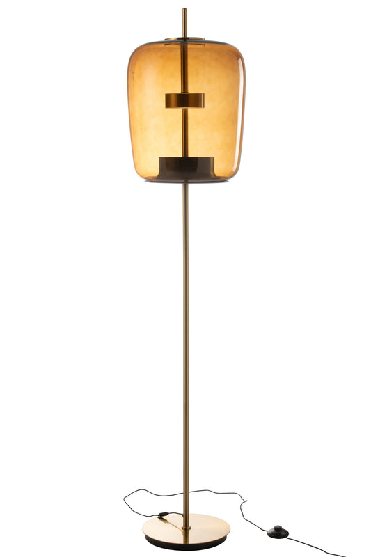 Floor lamp led glass brown