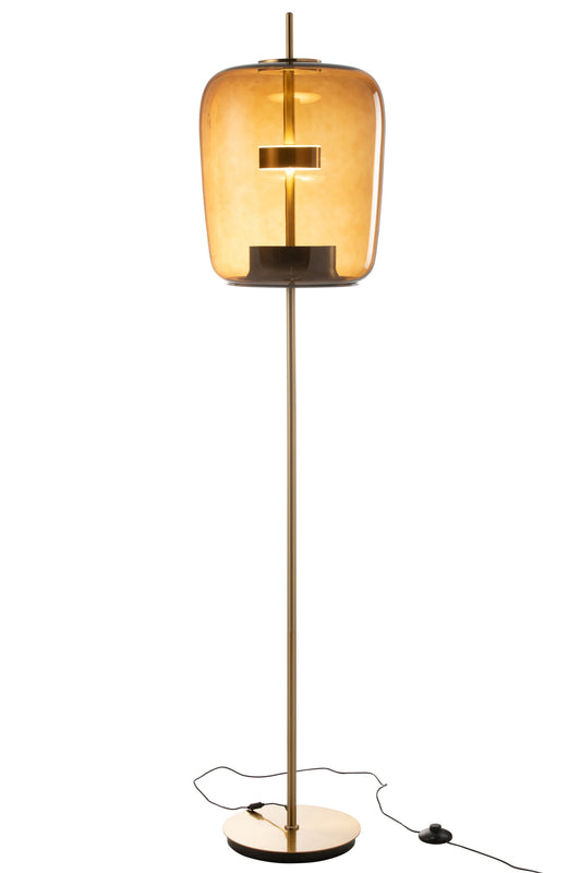 Floor lamp led glass brown