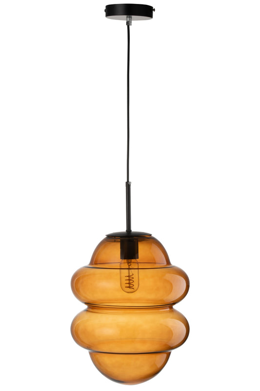 Hanglamp honing lepel glas bruin
