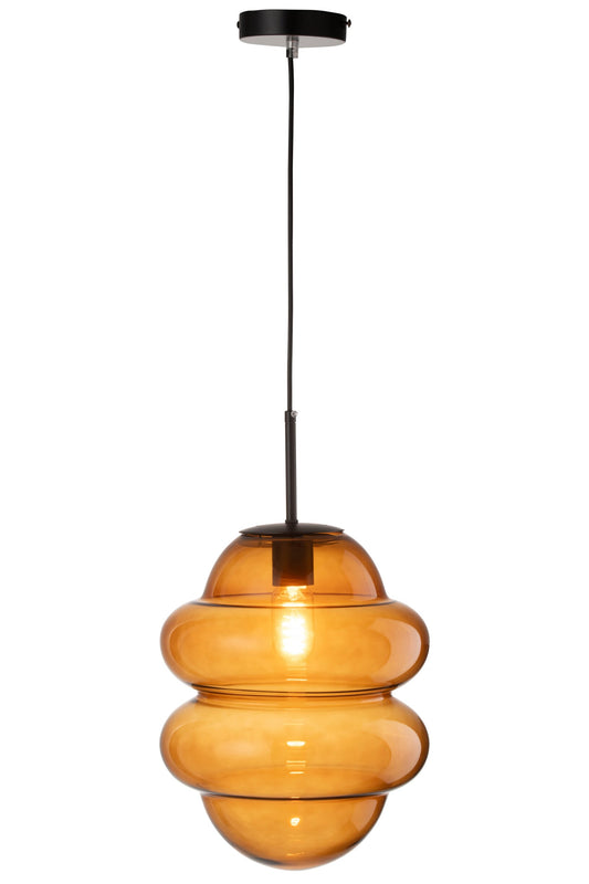 Hanglamp honing lepel glas bruin