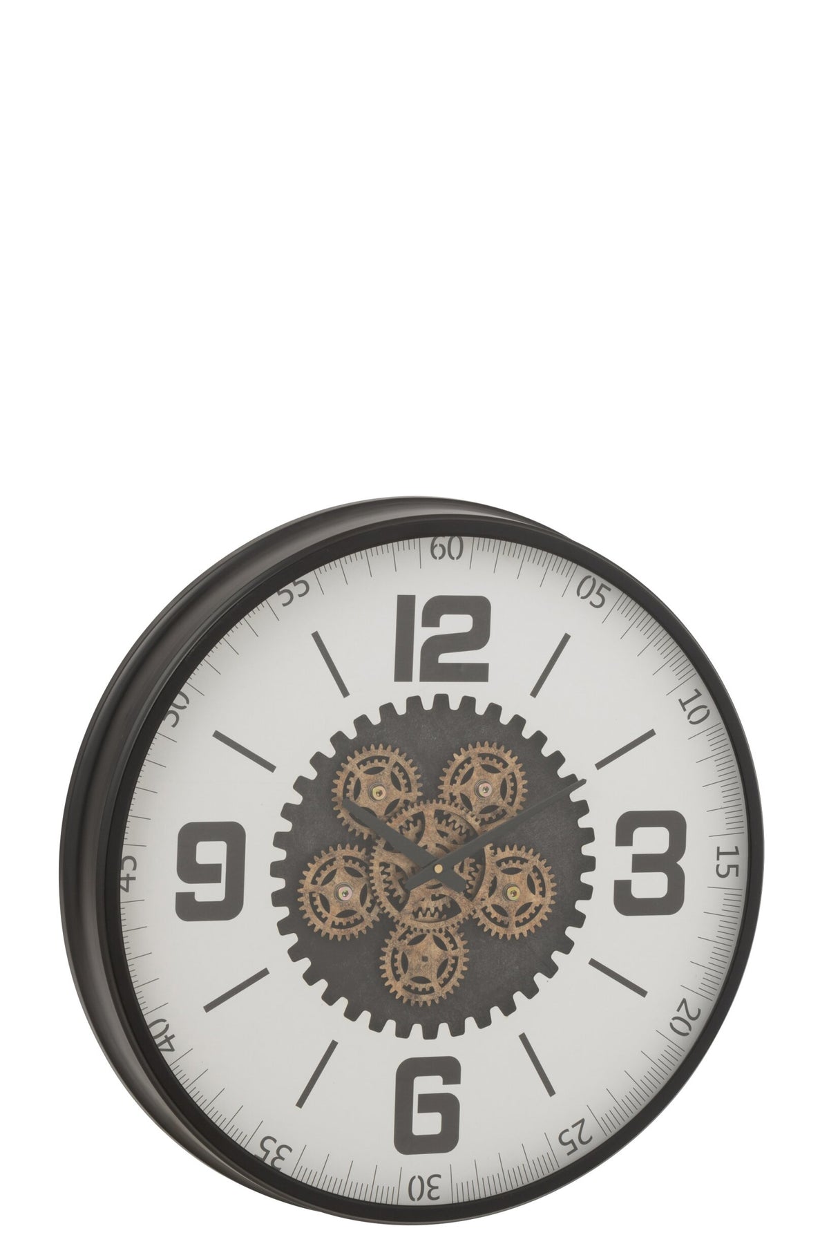 Clock Hollow Gears MDF Black/White Large