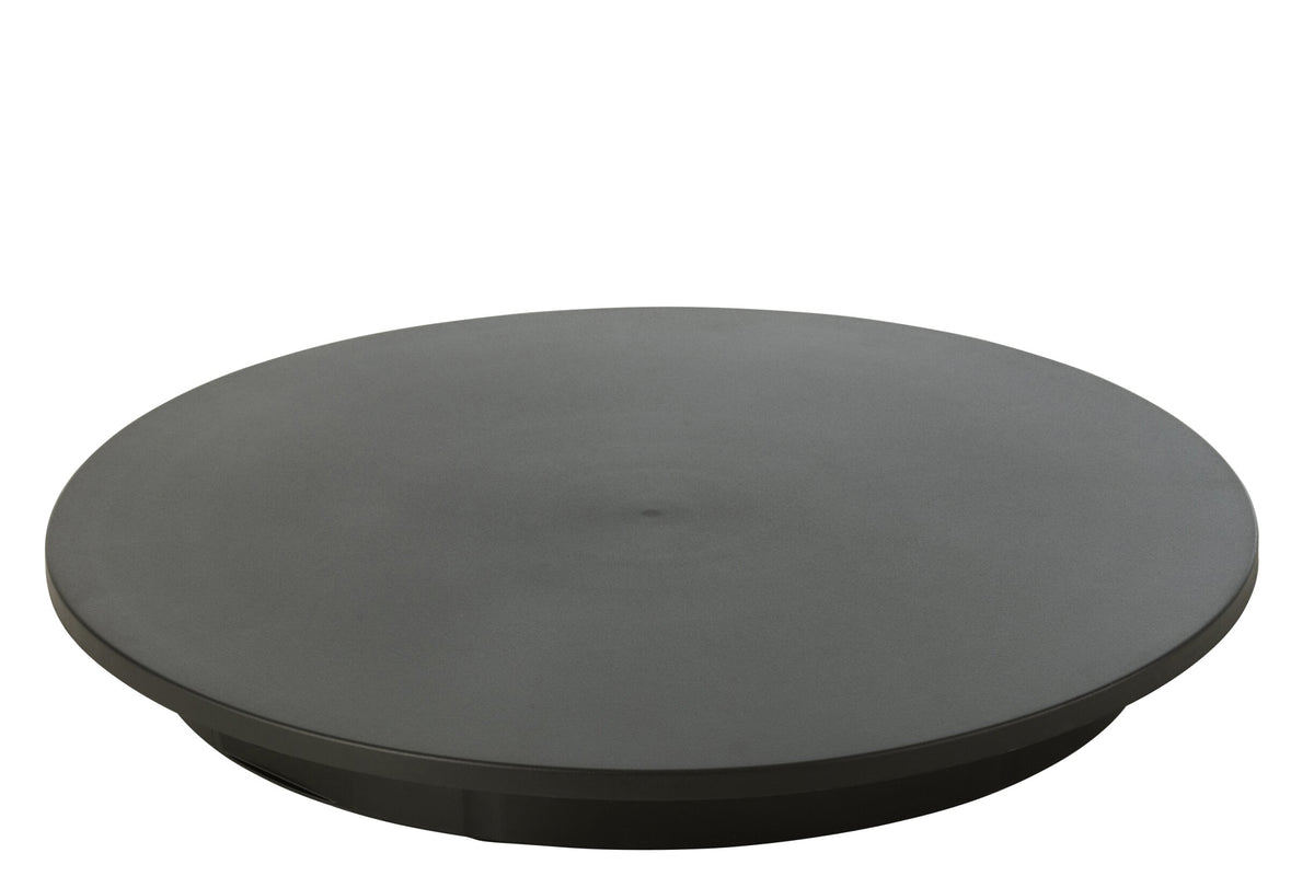 Draaiend voet rond 50 kg kunststof zwart groot