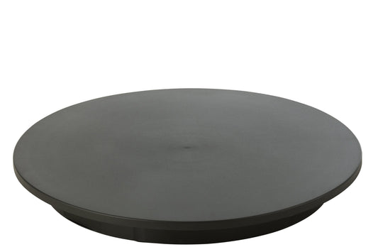 Draaiend voet rond 50 kg kunststof zwart groot