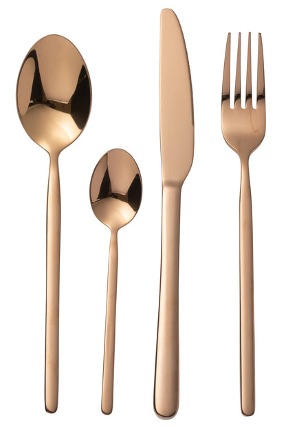 Boîte de couverts B 24 pièces acier inoxydable cuivre brillant