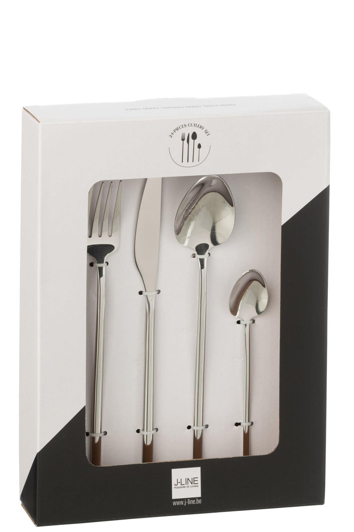 Cutlery box C 24 pieces stainless steel shiny silver