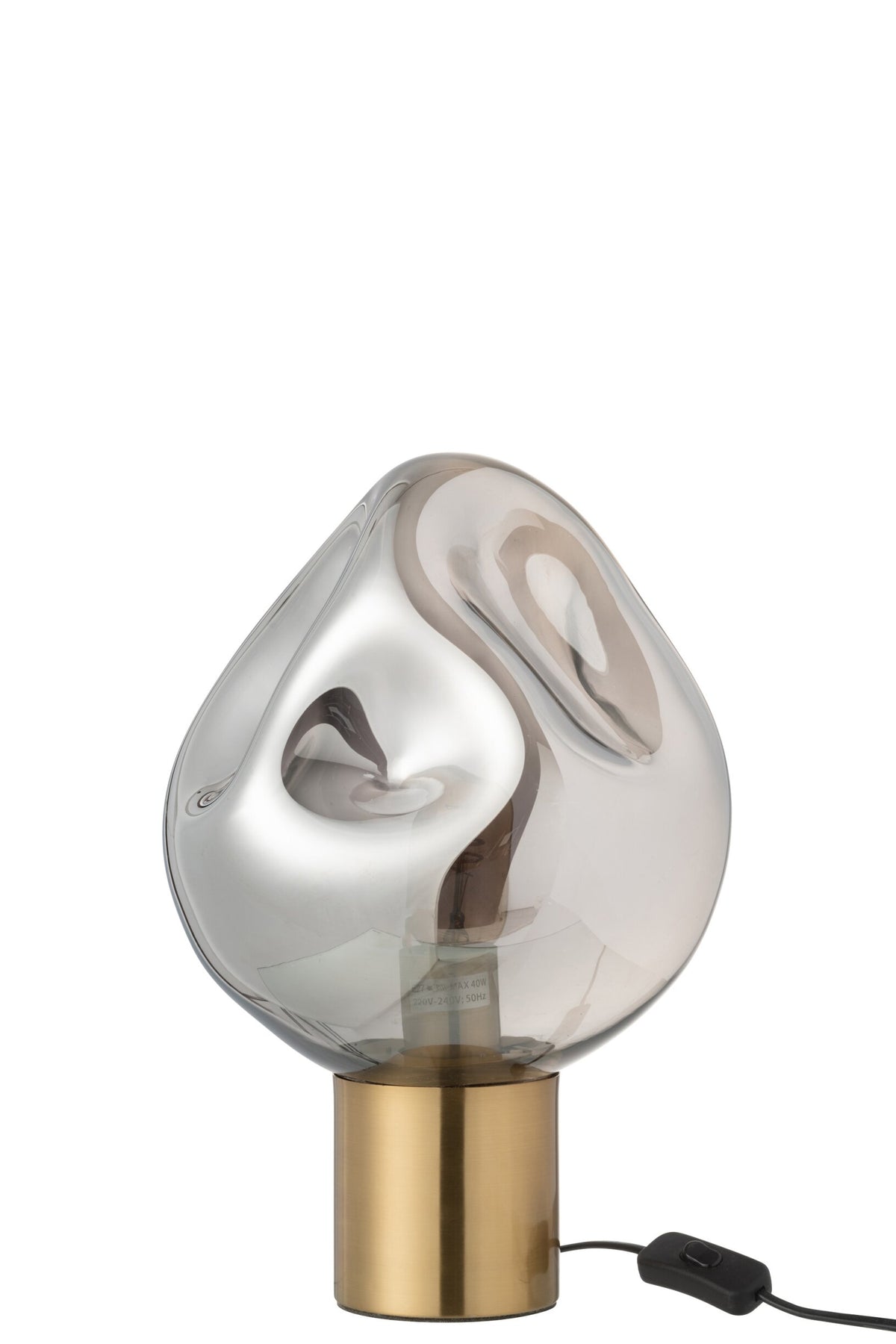Table lamp gold metal/glass grey