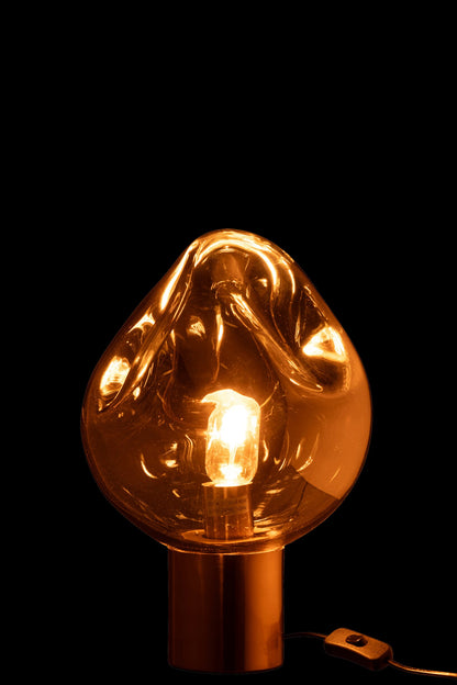 Table lamp gold metal/glass grey
