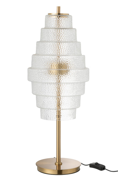 Table lamp led gold metal/glass transparent