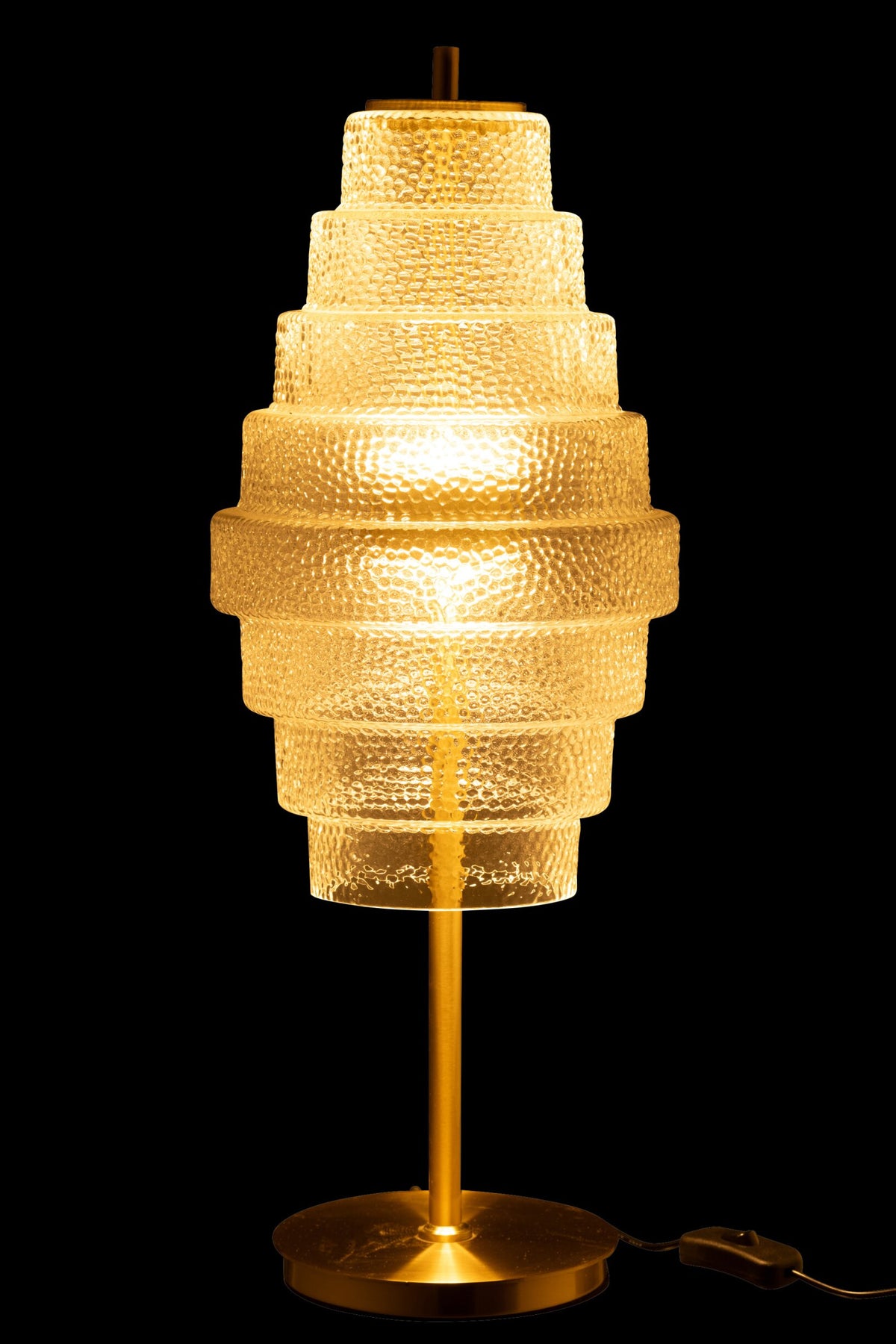 Table lamp led gold metal/glass transparent