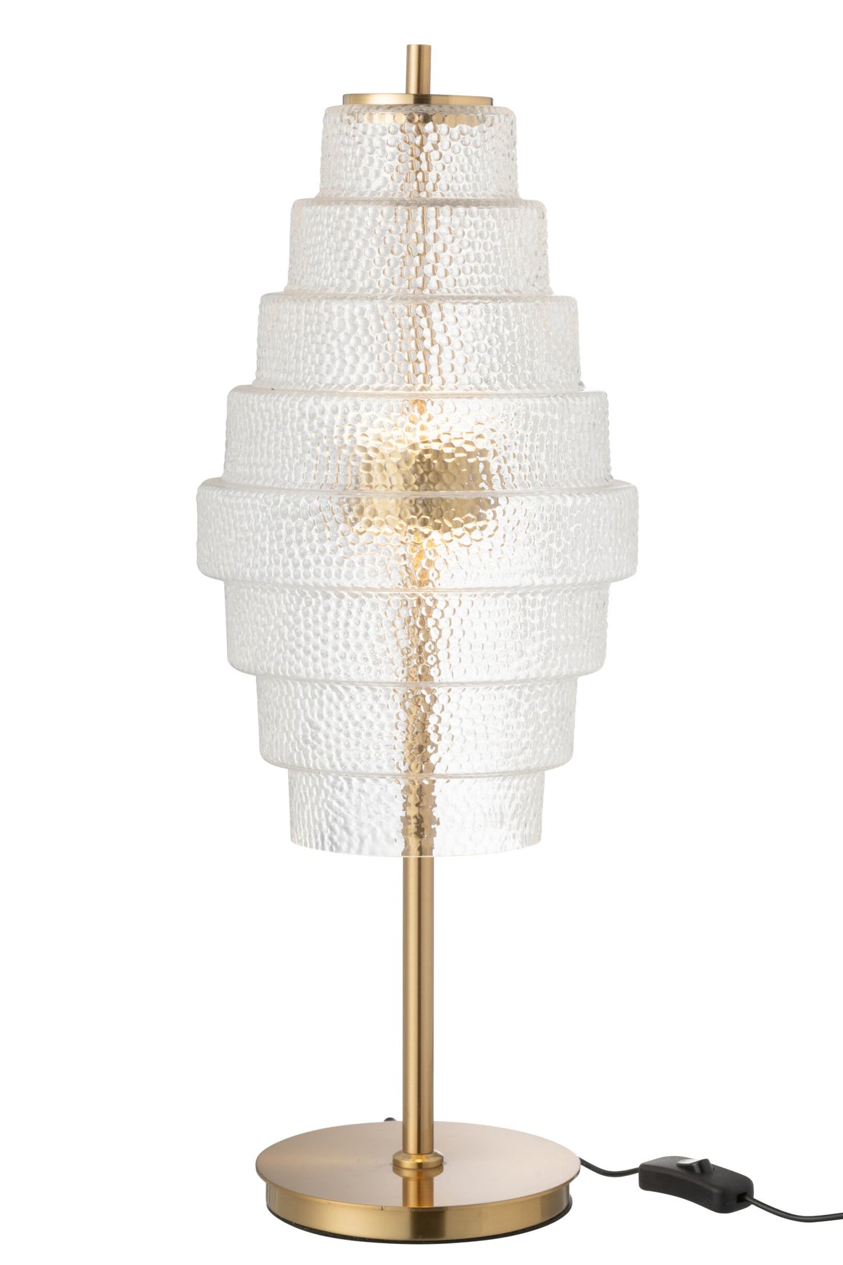 Table lamp led gold metal/glass transparent