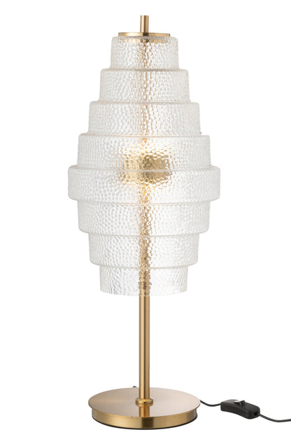 Table lamp led gold metal/glass transparent