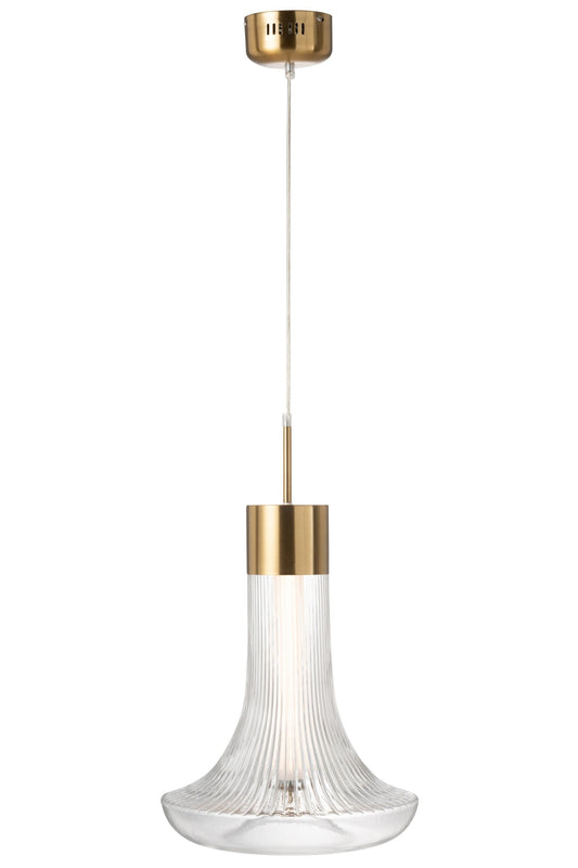 Hanglamp led goud metaal/glas transparant