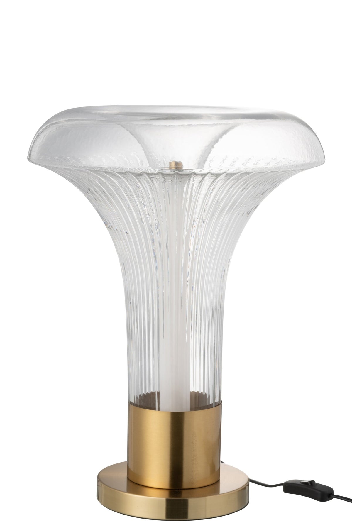 Table lamp led gold metal/glass transparent