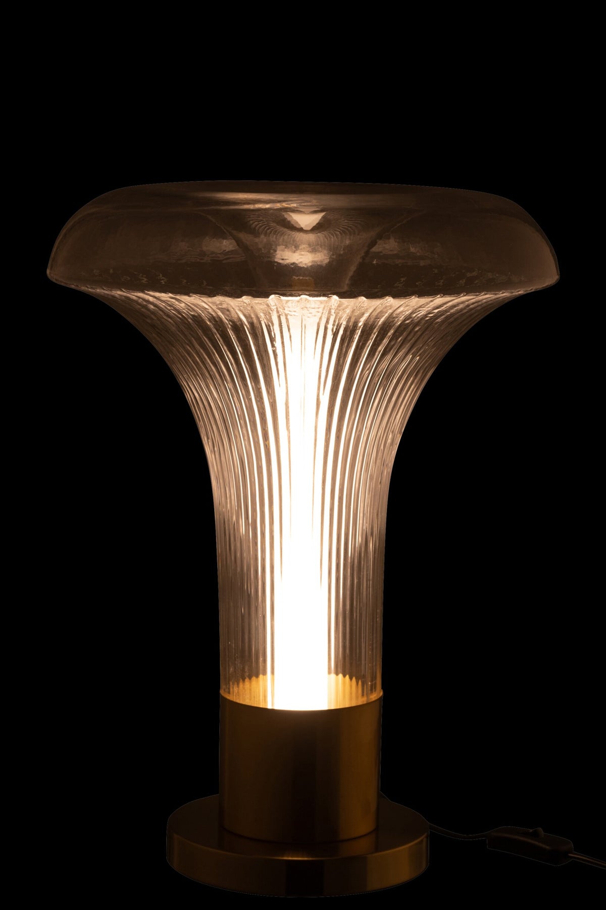 Table lamp led gold metal/glass transparent