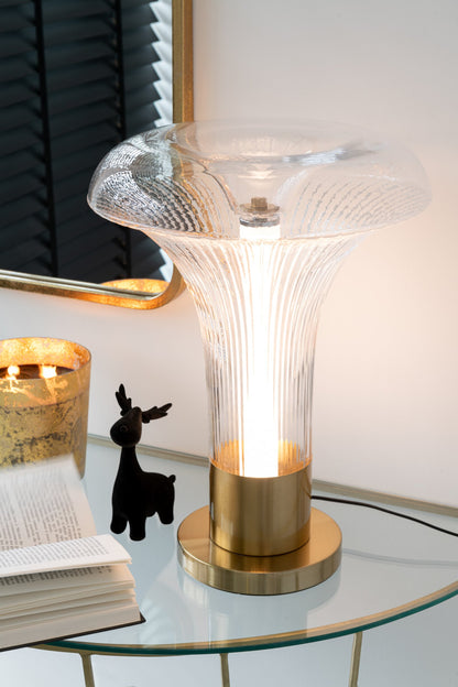 Table lamp led gold metal/glass transparent