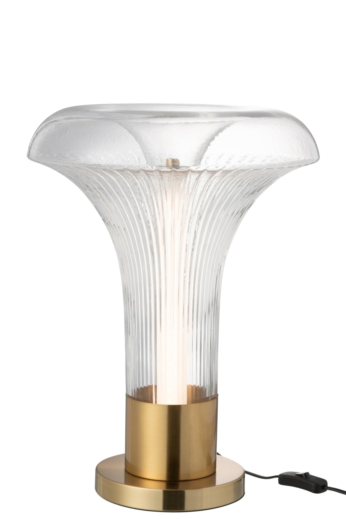Table lamp led gold metal/glass transparent
