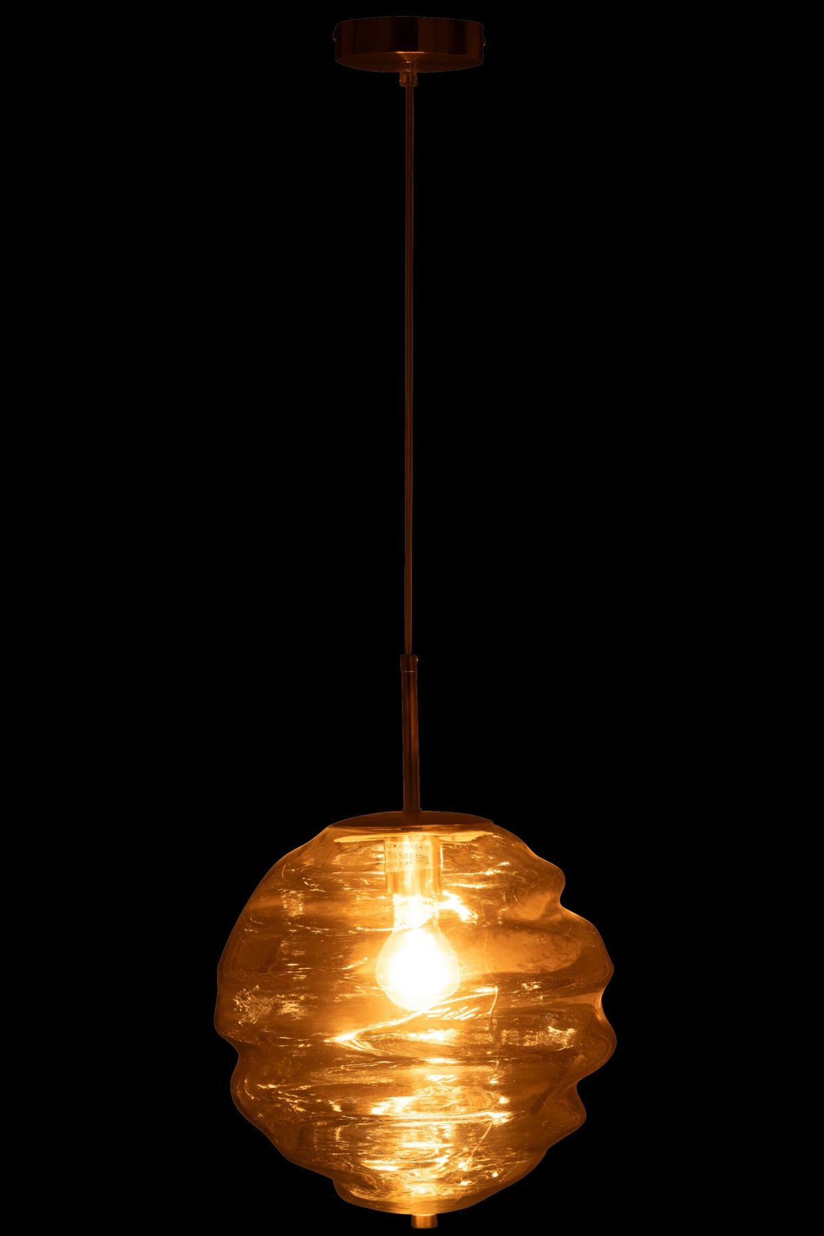 Pendant light honeycomb glass light cognac