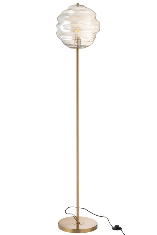 Floor lamp honeycomb glass light cognac