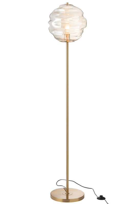 Floor lamp honeycomb glass light cognac
