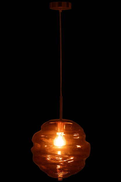 Pendant lamp honeycomb glass brown