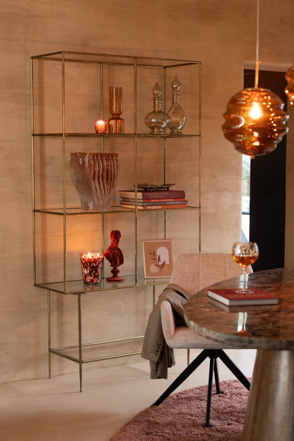 Pendant lamp honeycomb glass brown