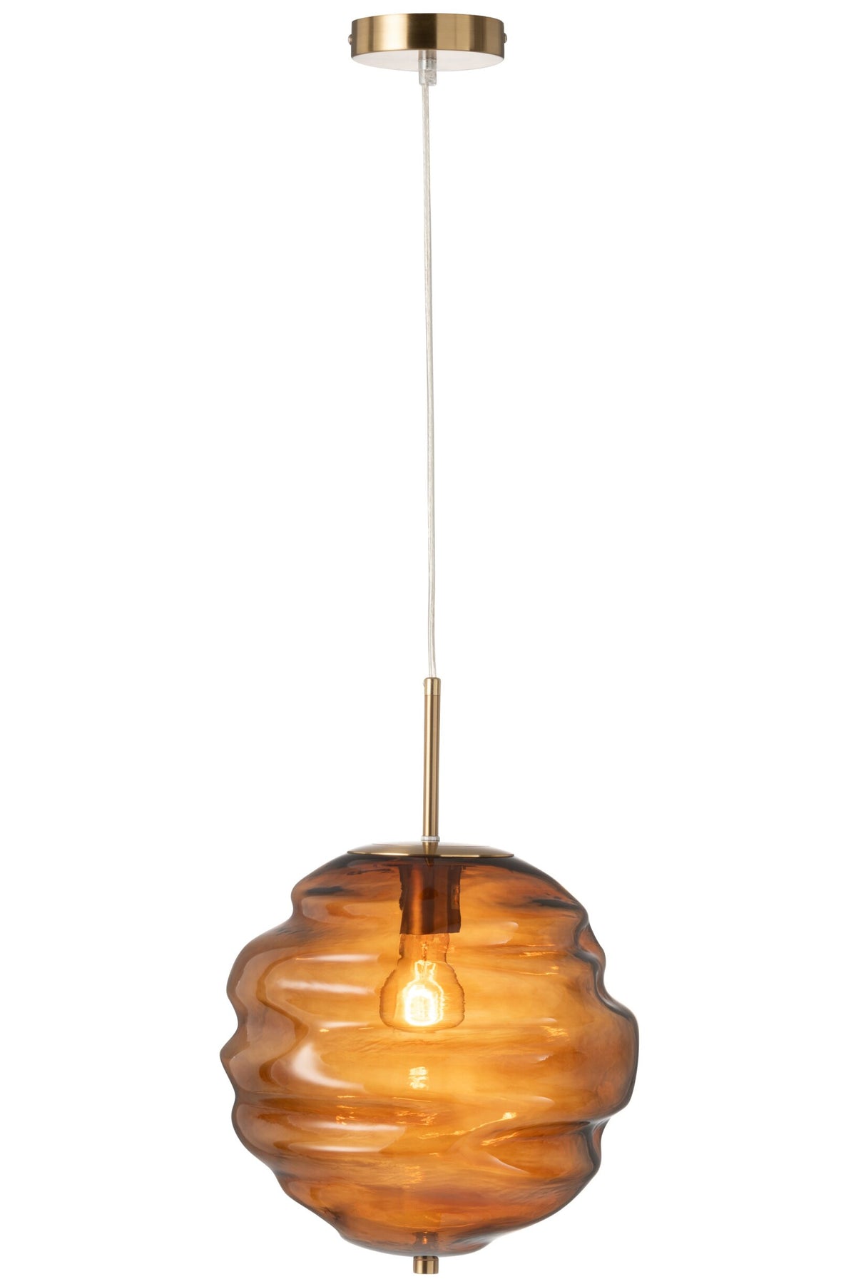 Pendant lamp honeycomb glass brown
