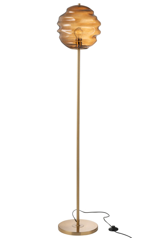 Floor lamp honeycomb glass brown