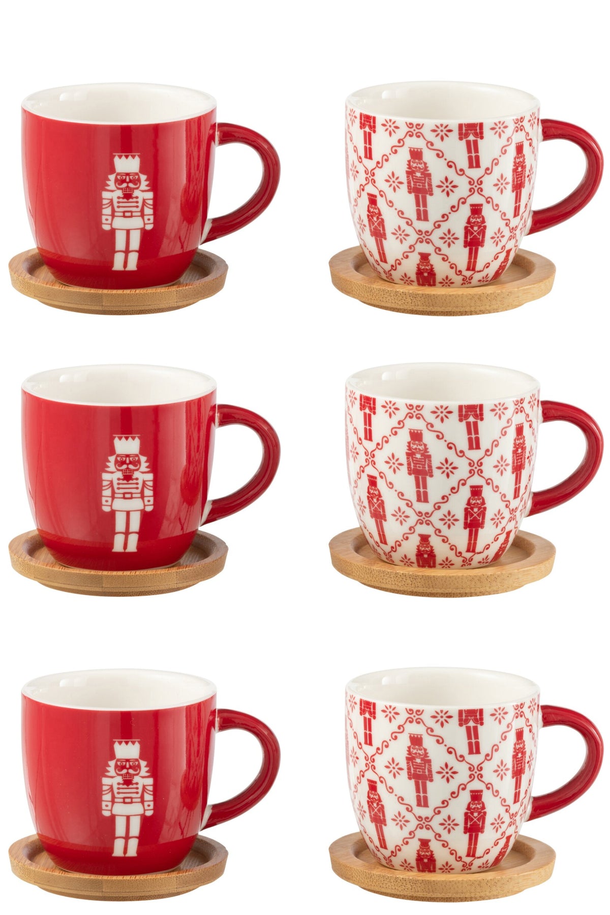 Lot de 6 tasses à café + soucoupes en bambou, casse-noix, jardinière en céramique rouge