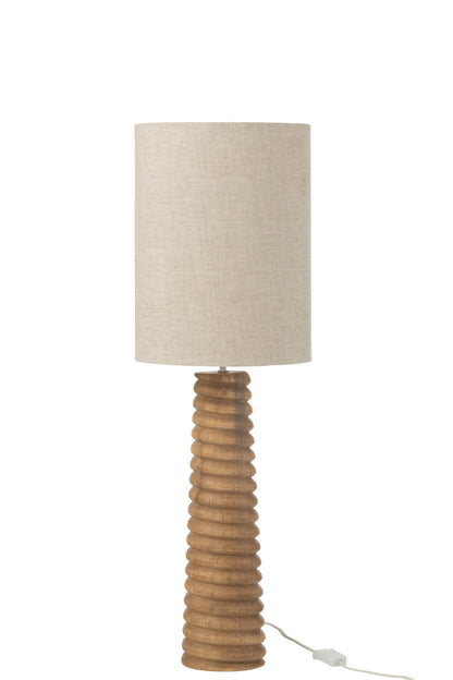 Table lamp with cord, natural/grey ailanthus wood