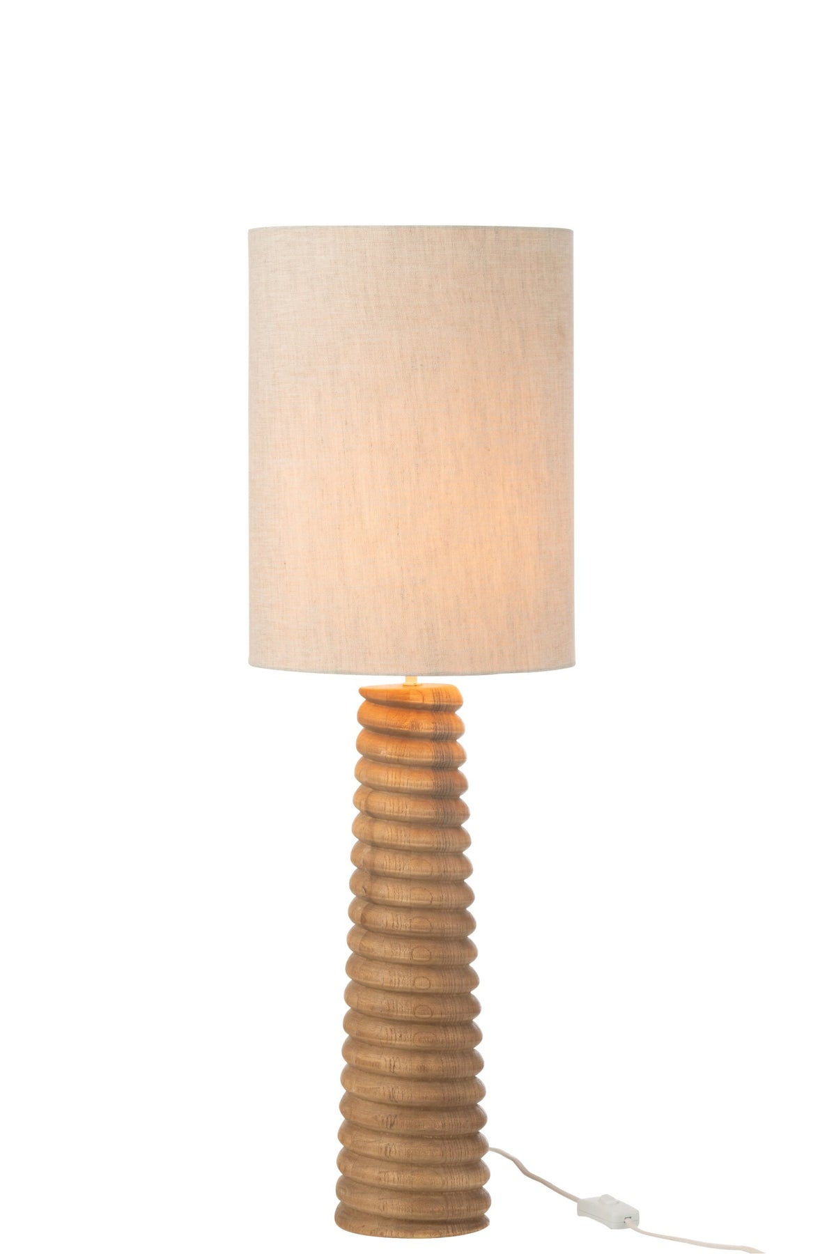 Table lamp with cord, natural/grey ailanthus wood