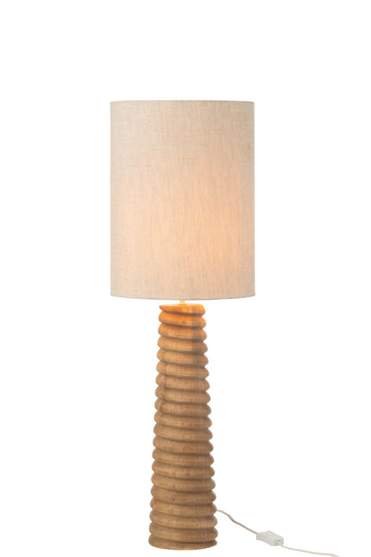 Table lamp with cord, natural/grey ailanthus wood