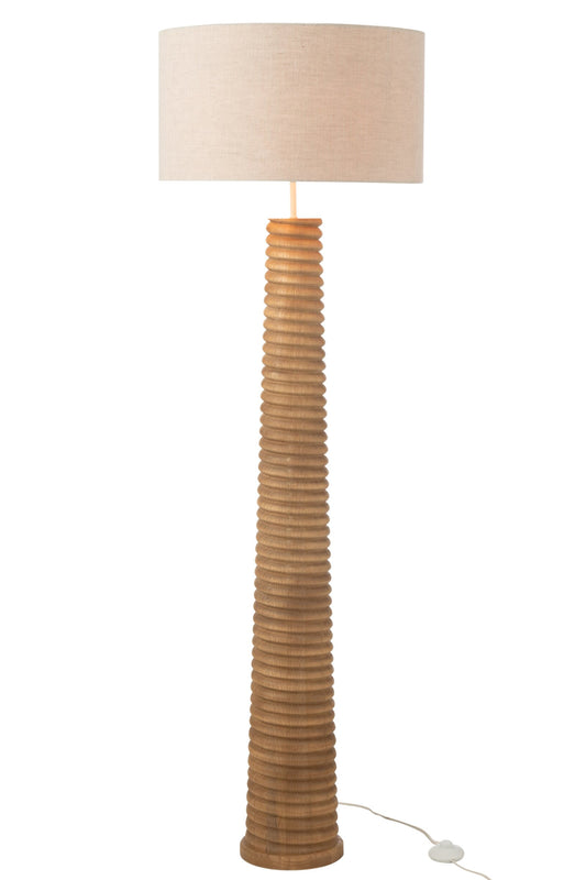 Floor lamp with cord, natural/grey ailanthus wood
