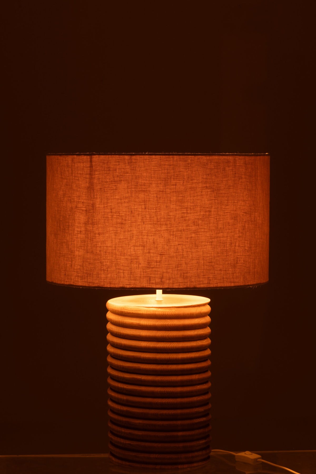 Lampe de table fil large bois d'ailanthus naturel/gris