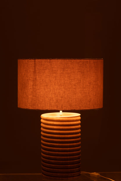 Lampe de table fil large bois d'ailanthus naturel/gris