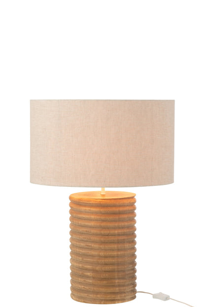 Lampe de table fil large bois d'ailanthus naturel/gris