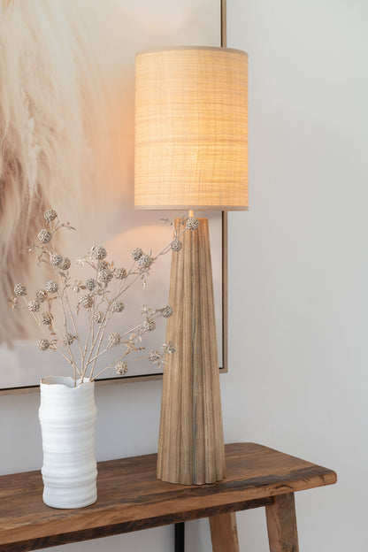 Table lamp umbrella ailanthus natural wood small