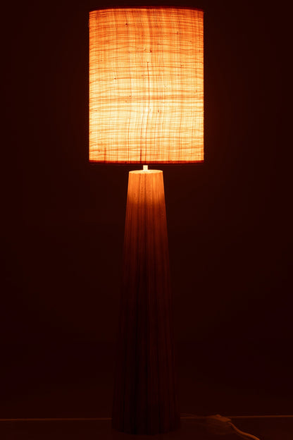 Table lamp umbrella ailanthus natural wood large
