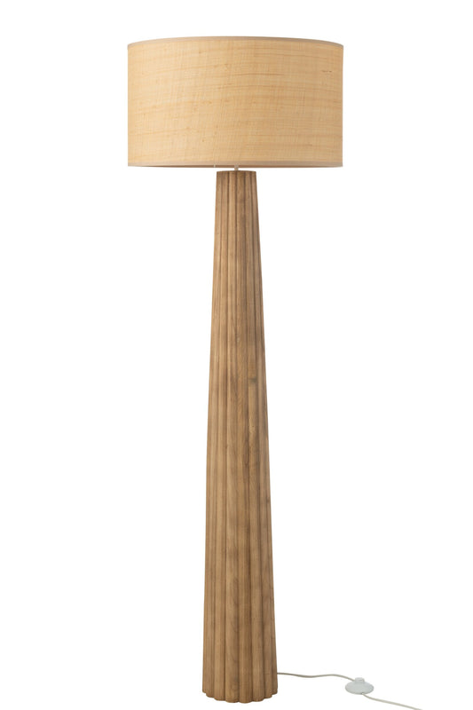 Floor lamp umbrella ailanthus natural wood
