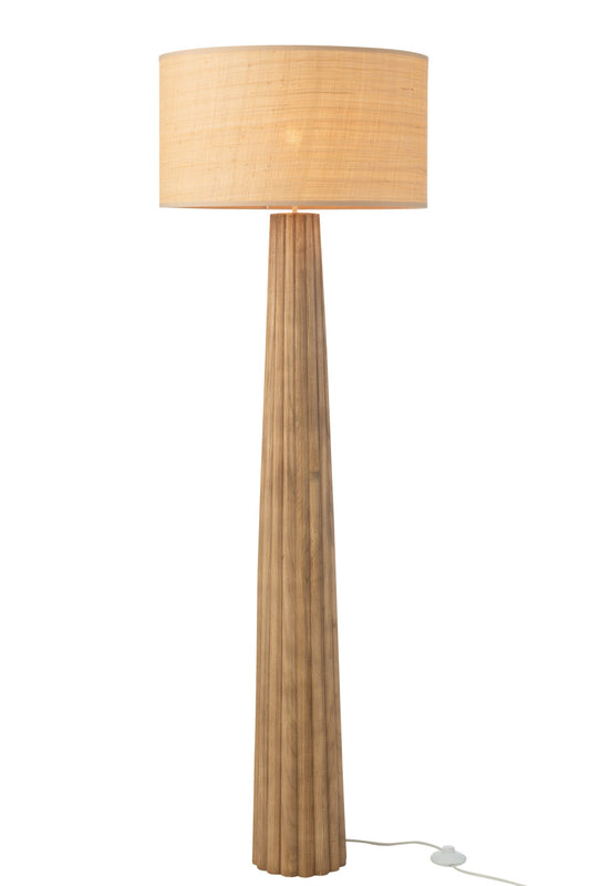 Floor lamp umbrella ailanthus natural wood