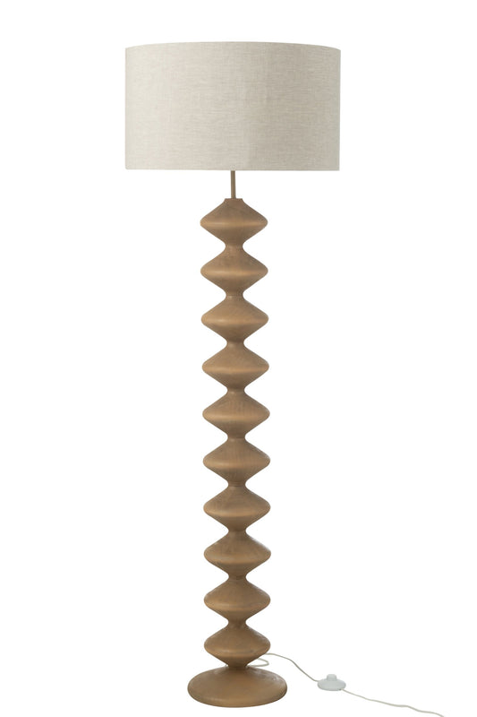 Floor lamp caterpillar poplar wood natural/grey