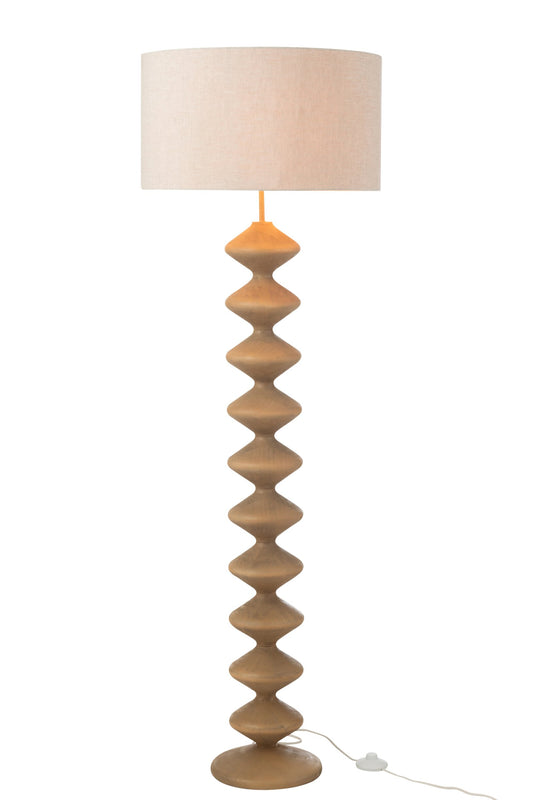 Floor lamp caterpillar poplar wood natural/grey