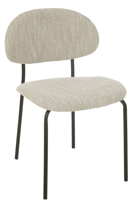 Dining Chair Textile/Metal Beige
