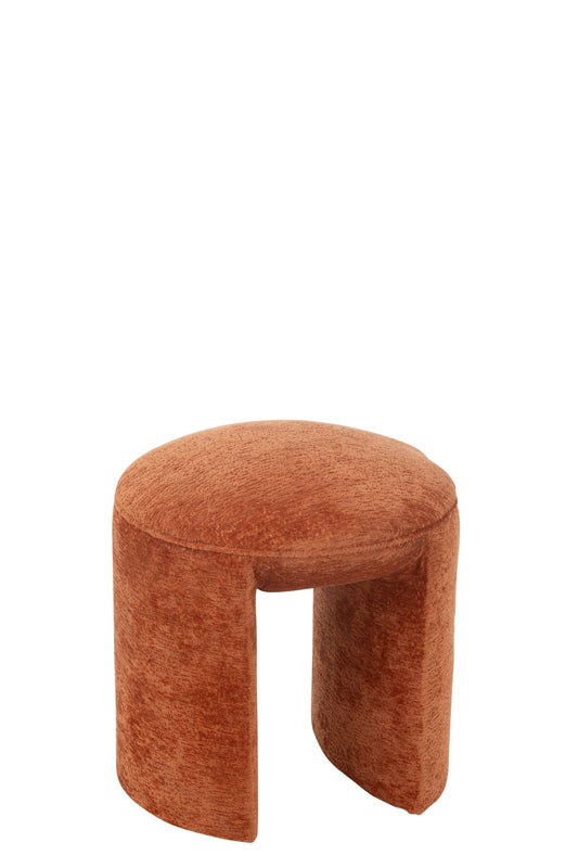 Stool Round Textile Orange Rust